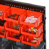 DURHAND Organizador de Ferragens para Parede com 30 Caixas de 2 Tamanhos Diferentes 37,5x18x63 cm Vermelho e Cinza(m-6)