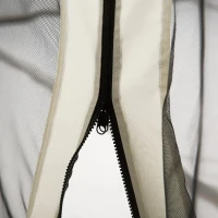 Outsunny 4 Painéis Laterais 352x207 cm para pérgola de Jardim  Mosquiteira com Zíperes e Anéis Preto(m-8)