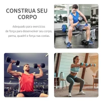 HOMCOM Conjunto de 4 discos de peso de 5 kg e 10 kg com orifício de Ø25 mm preto(m-4)