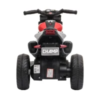 HOMCOM Motocicleta Elétrica Infantil com 3 Rodas para Crianças acima de 3 anos Triciclo com Pedal para Crianças Bateria 6V com Luzes Música Pneus Largos 86x42x52cm Vermelho e Preto(m-9)