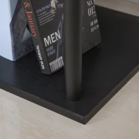 HOMCOM Secretária em Forma L Giratória 360 Graus com  Prateleiras e Grande Espaço de Armazenamento 220x55x79cm Preto(m-5)