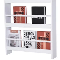 HOMCOM Estante de Parede para Livros com 4 Prateleiras Estante de Livros para Escritório Dormitório Entrada Carga Máxima 30 kg 56x12x113 cm Branco(m-11)