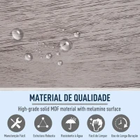kleankin Armário para Lavatório Pousar com 2 Portas Móvel para Casa de Banho Compacto 60x30x70cm Madeira Acinzentado(m-6)