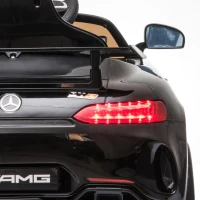 HOMCOM Carro elétrico para crianças de 3-5 anos Mercedes GTR licenciado Bateria 12V com controle remoto Música Faróis Porta dupla de abertura Carga 25kg 105x58x45 cm Preto(m-13)