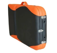 HOMCOM Marquesa de Massagem Dobrável e Portátil com Altura Ajustável e Apoio para a Cabeça 180x60x62-82 cm Laranja e Preto(m-15)