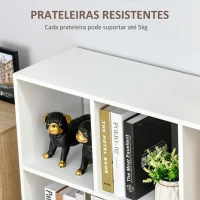 HOMCOM Estante para Livros com 8 Compartimentos Estante de Exposição Estilo Moderno para Sala de Estar Dormitório Escritório 97,5x30x100cm Branco(m-5)