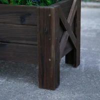 Outsunny Horta Vertical Floreira de Madeira Retangular com Pés para Flores Plantas Cultivos 100x36,5x36cm Marrom(m-8)