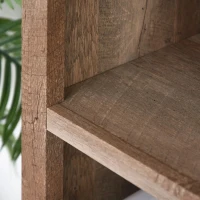 HOMCOM Armário de armazenamento com 3 prateleiras ajustéveis portas de vidro  madeira escura 76 x 40 x180 cm(m-9)