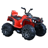 HOMCOM Quadriciclo Elétrico Infantil para Crianças de 3-6 Anos com Bateria 12V MP3 Rádio Luzes Carga Máxima 30kg 103.5x69,5x70cm Vermelho(m-9)