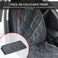 PawHut Capa de Assento Dianteiro de Carro para Cães Protetor Antiderrapante com Fixação e Correia Envolvente para Caminhões Furgões SUV 105x46cm Cinza(m-5)