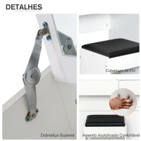 HOMCOM Toucador de Maquilhagem com Branco e Tampa Dobrável Mesa de Maquilhagem com Compartimentos e Gaveta 80x40x79cm Branco(m-6)