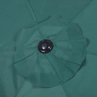 Outsunny Chapéu de Sol de Jardim Ø270x235cm Chapéu de Sol de Alumínio Reclinável com Manivela e 6 Hastes para Terraço Exterior Balcão Verde(m-11)