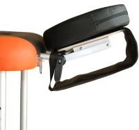 HOMCOM Marquesa de Massagem Dobrável e Portátil com Altura Ajustável e Apoio para a Cabeça 180x60x62-82 cm Laranja e Preto(m-7)
