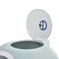 PawHut Caixa de Areia Fechada para Gatos com Clarabóia Bandeja Amovível e Pá 47x55x44cm Azul(m-8)