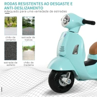 HOMCOM Mota elétrica para crianças acima de 18 meses com licença faróis buzina e 4 rodas 66,5x38x52 cm Verde(m-6)