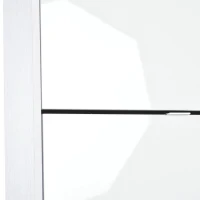 HOMCOM Armário de Sapatos Moderno Sapateira para Corredor Entrada com 6 Prateleiras de Armazenamento Espaço de Exibição 60x26x124cm Branco(m-10)