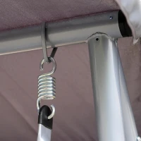 Outsunny Banco Baloiço Jardim 3 Lugares Convertível em Cama com Teto Ajustável e Bandeja para Bebidas 200x120x164 cm Cinza(m-11)