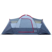 Outsunny Tenda de Campismo para 4-5 Pessoas Impermeável 3000mm+ Anti UV com Bolsa de Transporte e Gancho para Luz 455x230x180cm Cinza(m-4)