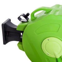 Outsunny Carretel para Mangueira 20m+2m Enrolador de Mangueira Montado na Parede 180º Giratório 47,5x15,5x35,5cm Verde(m-8)