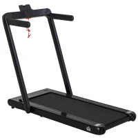 HOMCOM Esteira elétrica dobrável de 1-12km / h portátil com tela de LED controle remoto Bluetooth Rodas de transporte 134x66x107 cm Preto(m-1)