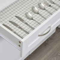 HOMCOM Armário de cozinha com prateleiras internas ajustáveis ​​e gaveta 80x48x170 cm Branco(m-11)