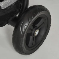 HOMCOM Triciclo para Crianças 2 em 1com capota ajustável acima de 18 Meses cinza 92x51x110cm(m-11)