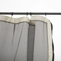 Outsunny 4 Painéis Laterais 352x207 cm para pérgola de Jardim  Mosquiteira com Zíperes e Anéis Preto(m-7)