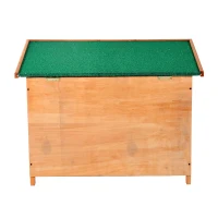 PawHut Casa para Cães de Madeira Casa para Animais de Estimação Elevada com Teto Asfáltico Abatível Impermeável e 4 pés Antiderrapantes 82x58x58cm Madeira(m-8)
