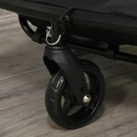 HOMCOM Reboque de Bicicleta para Crianças acima de 18 Meses 2 em 1 Carrinho de Passeio de 2 Lugares com Guidão de Altura Ajustável Barra Bandeira e Refletores 160x83x96cm Verde e Preto(m-9)