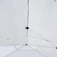 Outsunny Tenda Dobrável para Jardim com 6 Cortinas Rede Mosquiteira e Bolsa de Transporte 591x297x255 cm Branco(m-9)