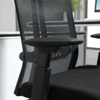 Vinsetto Cadeira de Escritório Ergonômica Giratória e Reclinável com Altura Ajustável Apoio para os Braços Apoio para a Cabeça e Suporte Lombar Regulável 66,5x66x109-118cm Preto(m-9)