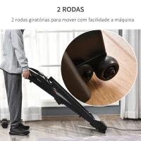 HOMCOM Passadeira Elétrica Motor 500W com 12 Programas Passadeira com Velocidade até 12km/h Tela LED e Rodas 133x60x114cm Preto(m-5)