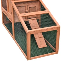 PawHut Casa para Coelhos de Madeira Coelheira para Exterior Teto de Tela de Asfáltica 144x64,5x100 cm Madeira(m-14)