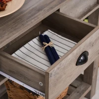 HOMCOM Mesa consola tipo aparador estilo colonial com prateleira inferior espaçosa carga 60kg 120x39x81 Cinza(m-6)