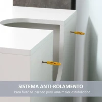 Kleankin Armário Casa de Banho Móvel para Lavatório de Madeira com 5 Compartimentos Abertos 1 Porta Desenho Compacto Moderno 60x30x68cm Branco(m-6)