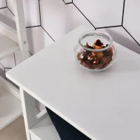 kleankin Armário Casa de Banho com 2 Portas Persianas e Compartimento Aberto Desenho Moderno 60x30x81,6 cm Branco(m-10)