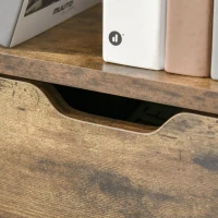 HOMCOM Estante para Livros com Armário e 2 Gavetas de Armazenamento Estante Estilo Industrial para Escritório Sala de Estar 58x24x122cm Marrom Rústico(m-8)
