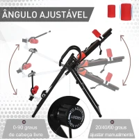 HOMCOM Mesa de Inversão Dobrável com Cintura Acolchoada e Cinto de Segurança Carga Máxima 150 kg(m-5)