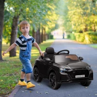 HOMCOM Carro Elétrico Infantil para Crianças de 3-5 Anos Licença Audi RS Q8 com Bateria 6V Controle a Distância Música MP3 Buzina e Luzes Velocidade Máx. 3km/h 101x62x51cm Preto(m-9)