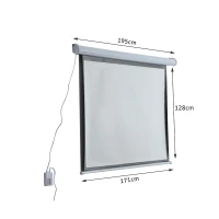 HOMCOM Tela de Projeção Elétrica Portátil Universal 84" 4:3 com Controlo Remoto Suspensa na Parede 171x130 cm Branco(m-3)
