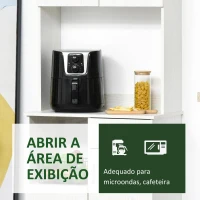 HOMCOM Armário Auxiliar de Cozinha com 3 Portas de armário Prateleira Ajustável Gaveta e estante Aberta 71x41x178 cm Branco(m-5)