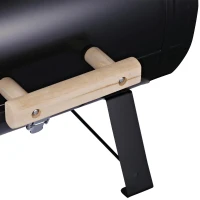 Outsunny Barbecue a Carvão de Mesa Compacta com Termômetro e Alças para Jardim Exterior Campismo 50x35x39 cm Preto(m-9)