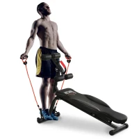 HOMCOM Banco de Abdominais Dobrável com Altura Ajustável 4 Ângulos Suporte para Pernas Ergonómico 44,5x143x84-92 cm Preto(m-7)