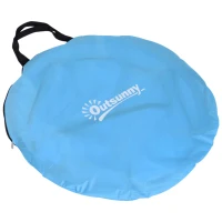 Outsunny Tenda de Duche para Campismo Dobrável Pop UP Tenda de Privacidade com proteção UV e Tecido Impermeável 100x100x185cm Azul(m-12)