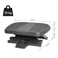HOMCOM Apoio para os pés Altura Ajustável Massagem Alta Segurança Preto(m-3)