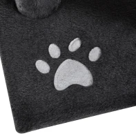 PawHut Árvore arranhador para Gatos com Altura Ajustável Plataformas Múltiplas Caverna Cestas e Escadas em Sisal Natural e Pelúcia 60x45x240-260 cm Cinza Escuro(m-12)