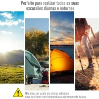 Outsunny Tenda de Campismo para 4-5 Pessoas Impermeável 3000mm+ Anti UV com Bolsa de Transporte e Gancho para Luz 455x230x180cm Cinza(m-8)