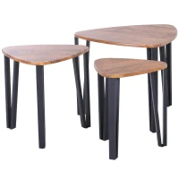 HOMCOM Conjunto de 3 Mesas de Café Nido Mesa de Café Moderna Mesa Auxiliar Mesas de Café para sala de estar 56x54.2x45.4 cm(m-5)