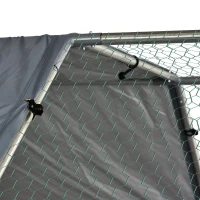 PawHut Galinheiro ao ar livre Gaiola para aves domésticas de metal galvanizado com fechadura e cobertura Oxford 280x570x195cm(m-8)