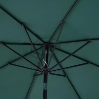 Outsunny Chapéu de Sol de Jardim Ø295x250cm com Manivela Chapéu de Sol Exterior com Mecanismo de Inclinação e Mastro Desmontável de Metal para Terraço Piscina Pátio Verde(m-10)